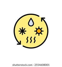 HVAC logo is heating, ventilation and air conditioning company or business. Hvac system color icon. Simple concept for your logo web mobile app UI design. Vector flat illustration.
