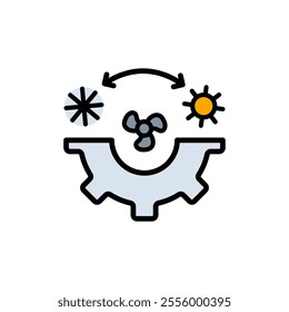 HVAC logo is heating, ventilation and air conditioning company or business. Hvac system color icon. Simple concept for your logo web mobile app UI design