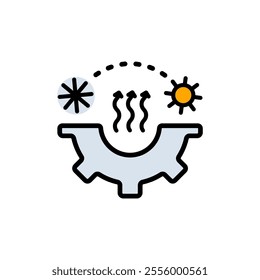HVAC logo is heating, ventilation and air conditioning company or business. Hvac system color icon. Simple concept for your logo web mobile app UI design.