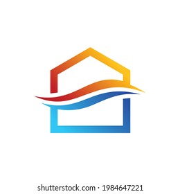 HVAC logo with house concept