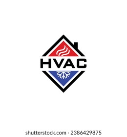 HVAC logo, HVAC icon logo with square concept