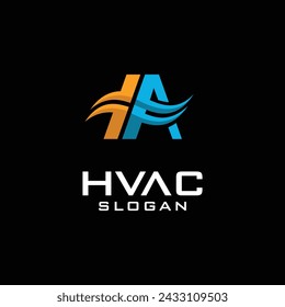 HVAC logo with letter A concept