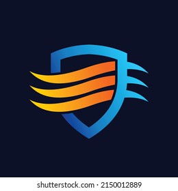 Logo de HVAC con concepto de escudo
