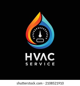 HVAC-Logo mit Temperaturkonzept