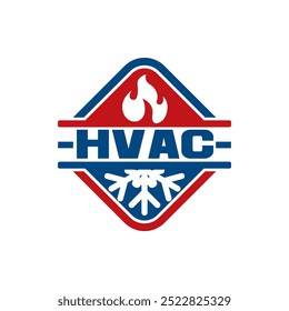 Diseño de Vector con logo de HVAC Vector de Plantilla con logo de calefacción, ventilación y aire acondicionado