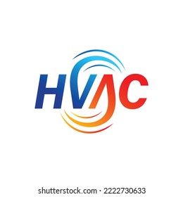 HVAC logo with wind concept