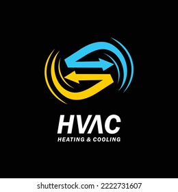 Logo de HVAC con concepto de viento