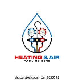 HVAC manifold measuring tool logo design