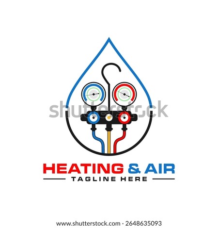 HVAC manifold measuring tool logo design