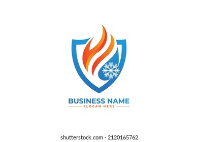 HVAC, Oil, Gas, Air Condition And Heating Logo. Heating Home Service Logo.	