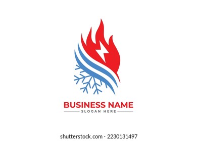 HVAC, oil, gas, air condition and heating logo	