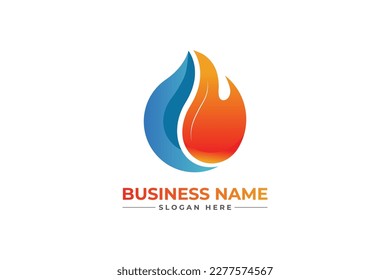 HVAC, oil, gas, air condition and heating logo	