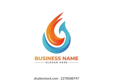 HVAC, oil, gas, air condition and heating logo