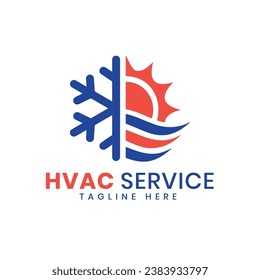 Diseño del logotipo de servicio de HVAC con el logotipo de la industria de calefacción y refrigeración