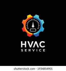 HVAC Service Logo With Heating And Cooling Concept