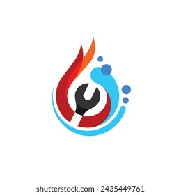 HVAC services logo, heating and cooling logo