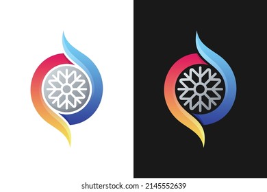 Hvac system logo design template