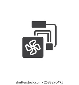 HVAC system vector icon. filled flat sign for mobile concept and web design. HVAC System Diagram glyph icon. Symbol, logo illustration. Vector graphics