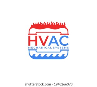 HVAC systems, plumbing, heating, ventilation and air conditioning, logo design. Construction, repair and installation of air conditioners and ventilation system, vector design and illustration