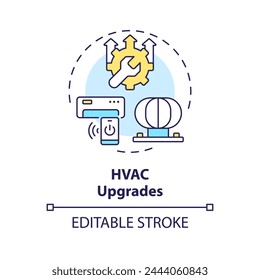 HVAC upgrades multi color concept icon. Enhance air conditioning system. Smart control. Round shape line illustration. Abstract idea. Graphic design. Easy to use in promotional material