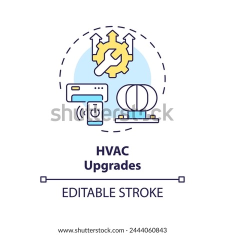 HVAC upgrades multi color concept icon. Enhance air conditioning system. Smart control. Round shape line illustration. Abstract idea. Graphic design. Easy to use in promotional material