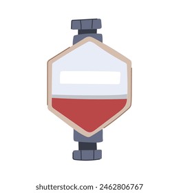 hvac water gas meter cartoon. technician bill, pipeline system, use smenergy hvac water gas meter sign. isolated symbol vector illustration