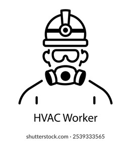 Hvac worker icon in outline style