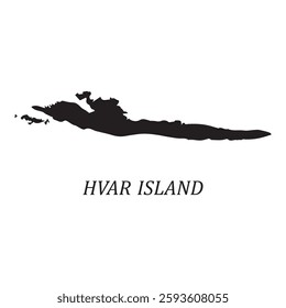 hvar island area map vector illustration design