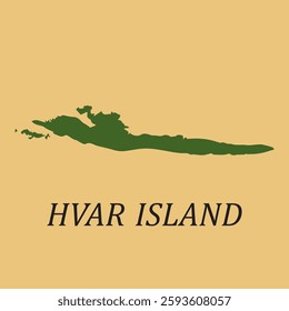 hvar island area map vector illustration design