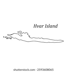 hvar island area map vector illustration design