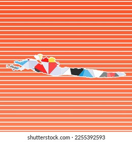 Hvar vector illustration. Hvar design on gradient stripes background. Technology, internet, network, telecommunication concept. Cool vector illustration.