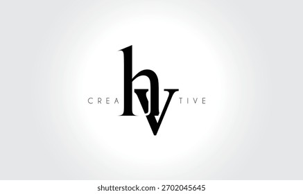 HVhv Elegant Serif Monogram Logo - Luxuriöses typografisches Kleinbuchstaben-Zeichen für modernes Branding