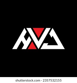 HVJ triangle letter logo design with triangle shape. HVJ triangle logo design monogram. HVJ triangle vector logo template with red color. HVJ triangular logo Simple, Elegant, and Luxurious design.