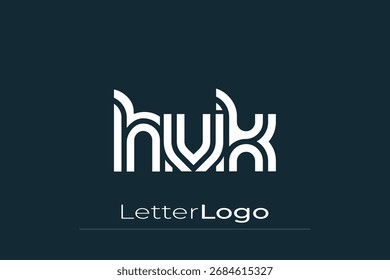 HVK Criativo Único Moderno Carta Logo Design. Elegante Monograma Logo Design com elementos decorativos e tipografia