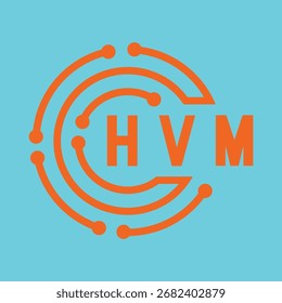 Design de letra HVM. Design do logotipo da tecnologia de letras HVM. Design de logotipo HVM Monogram para um empresário e empresa
