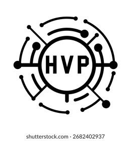 Diseño de carta HVP. Diseño de logotipo de tecnología de letras HVP. HVP Diseño de logotipo de monograma para un emprendedor y negocio