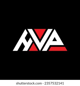 HVP triangle letter logo design with triangle shape. HVP triangle logo design monogram. HVP triangle vector logo template with red color. HVP triangular logo Simple, Elegant, and Luxurious design.