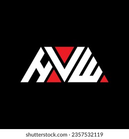 Diseño del logotipo de la letra triangular HVW con forma triangular. Monograma de diseño del logotipo del triángulo HVW. Plantilla de logotipo vectorial de triángulo HVW con color rojo. Logo triangular de HVW Diseño sencillo, elegante y lujoso.