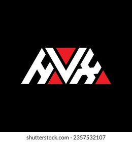 HVX triangle letter logo design with triangle shape. HVX triangle logo design monogram. HVX triangle vector logo template with red color. HVX triangular logo Simple, Elegant, and Luxurious design.