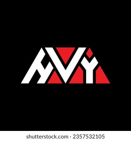 HVY triangle letter logo design with triangle shape. HVY triangle logo design monogram. HVY triangle vector logo template with red color. HVY triangular logo Simple, Elegant, and Luxurious design.