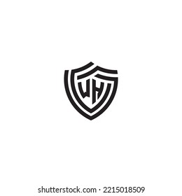 HW abstract line shield concept in high quality professional design that will print well across any print media