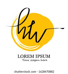 Hw Beauty vector initial logo, handwriting logo of initial signature, wedding, fashion, jewelry, boutique, 
floral and botanical with creative template for any company or business.