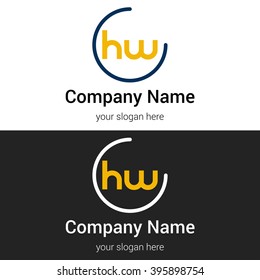 HW business logo icon design template elements. Vector color sign.