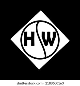  HW creative circle letter logo concept. HW letter design.
