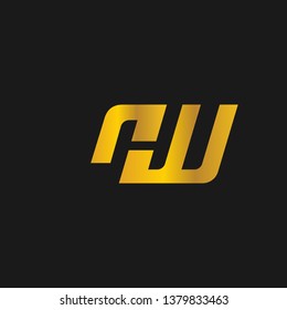 HW or H W letter alphabet logo design in vector format.