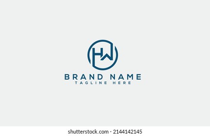 HW h w modern creative alphabet letter logo icon template vector design