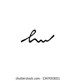 hw - hm cursive script logo