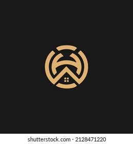 HW home logo vector, HW circle type logo