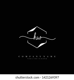 HW initial handwriting logo template vector