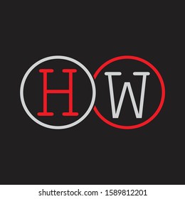 HW Initial letter linked circle capital monogram logo modern template